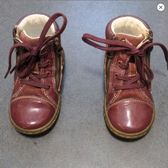 Baby Geox Respira boot toddler girl mauve purple leather patent size 5 - Picture 2 of 6